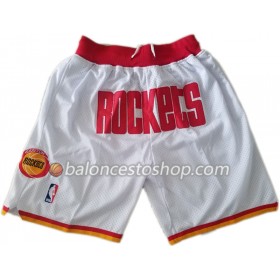 NBA Houston Rockets Pantalones de Bolsillo para Hombre Blanco Swingman